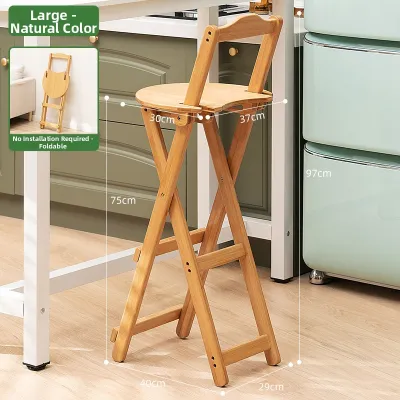 Simple Foldable Bar Stool with Backrest