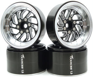 TxxRcss RC 1.9 Inch Beadlock Wheels Offsets -8.5mm Rims Hex 12mm Aluminum Wheel for TRX4 TRX6 SCX10 Gen8 1/10 RC Crawler Remote