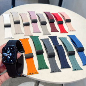 MAFAM【🚀Ready Indonesia】✨Tali Magnetic Silicone Watchband For SmartWatch Ultra Band 44mm 45mm 49mm 40mm 41mm 42mm 38mm 45 Bracelet i Watch Series 7 8 se 6 5 3