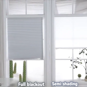 Self Adhesive Curtain Blinds Half Blackout Window Curtains No Punching Pleated Shutter High quality