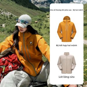 CAMEL | Áo Khoác Đi Bộ 3-trong-1 Cho Phụ Nữ Màu Hồng Ấm Áp