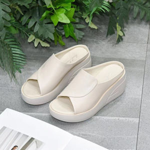 IELGY wedge heel sandals womens new real soft leather summer muffin thick soles