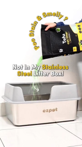 【EXCLUSIVE BUNDLE】EZPET Kotak Pasir Kucing Keluli Tahan Karat + Sudu Tandas Kucing / Tikar Pasir Kucing Value Bundle Stainless Steel Cat Litter Box with 2in1 Scoop or Cat Litter Mat 猫砂盆 不锈钢猫厕所 猫砂铲 猫砂垫