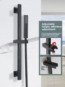 BANGPU | Adjustable Black 304 Stainless Steel Shower Arm and Handheld Shower Head