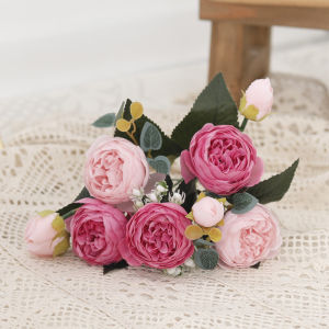 Artificial Peony Bouquet Silk Fake Flowers for Vase Home Decor Wedding Garden Party Decoration Indoor Outdoor Table Centerpiece