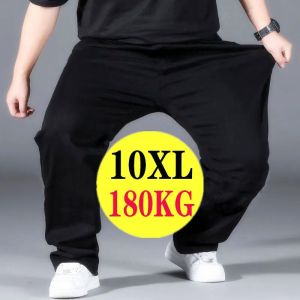 10XL Black Oversize Casual Pants Breathable Men Sweatpants Loose Trousers [Plus Size]
