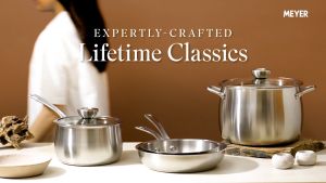 MEYER WHITE STEEL เครื่องครัวสเตนเลส สตีล กระทะทรงตื้น (3 Sizes)