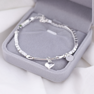 925 Sterling Silver Bracelet Luxury Minimalist Heart Design Fragile Silver Jewelry Best Friend Ins Korean Style Fashion Accessories