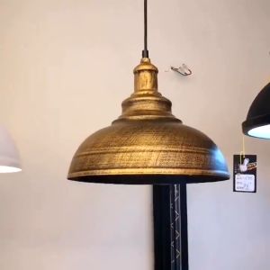 Pendant Light Iron Pot Lid Drop Ceiling Light Retro Industrial Style Creative Metal Adjustable Hanging Light for Nostalgia Bar Restaurant Cafe Bedroom Living Room Decorative Lighting