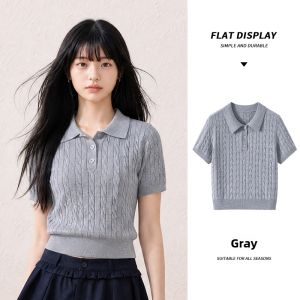 spao | Slim Fit Versatile Blue Womens Polo T-shirt