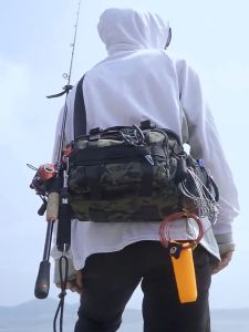 COD กระเป๋าตกปลา เอว กระเป๋าเป้สะพายหลังเหยื่อตกปลามัลติฟังก์ชั่นกันน้ําไหล่กระเป๋าตกปลาขนาดกะทัดรัดกลางแจ้ง Camping