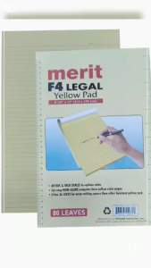 Merit F4 LEGAL YELLOW PAD 80 Smooth paper with easy tear. 36 lines per page