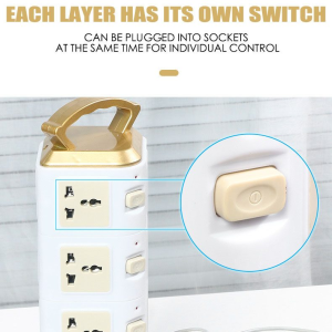 【Ready Stock】Surge Protector Tower Power Strip Tower with USB Ports 6.6 FT Extension Cord USB Tower Charging Station 16 AC and 43 USB for Office Supplies Dorm Room Essentials Office Organization