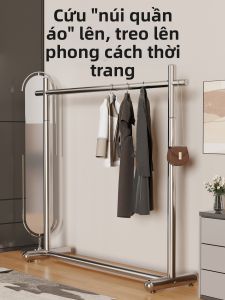 YIXUAN | Floor-standing Stainless Steel Double Pole Clothing Display Rack