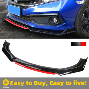 【Fast Shipping】 4PCS Universal Car Front Bumper Lip Body Kit Spoiler Splitter Diffuser Carbon Fiber Canard Splitter ABS Plastic ZJJ-Car-Front-Lip-BlackRed