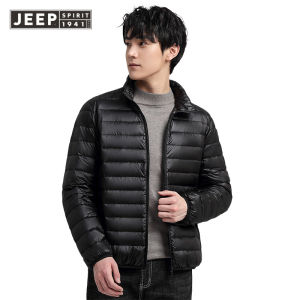 JEEP SPIRIT 1941 ESTD Mens 2023 Autumn and Winter Collar Light Down Jacket Warm Cold White Duck Down Jacket Fashionable