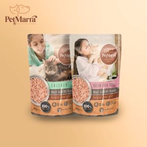 PetMarra Natural Meat Loaf Adult Cat Wet Food Pouch Ocean Fish Tuna Flavor 80g BUNDLE OF 12