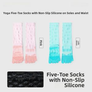 miiow | Cat Woman Shark Print Sports Socks Yoga Running Womens Mid-Calf Fitness Running Outdoor Wear Five-Fingered Yoga Pants