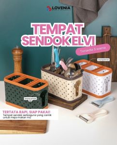 Lovenia Tempat Sendok Elvi 3 Skat Tempat Sendok Multifungsi Tempat Kosmetik