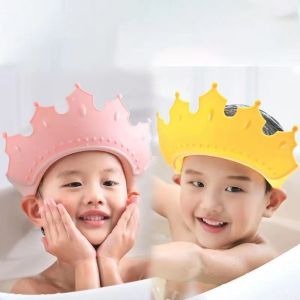 Mũ gội đầu chắn nước bảo vệ tai và mắt hình vương miện nón tắm có thể điều chỉnh vòng đầu chất liệu PP + TPE cao cấp