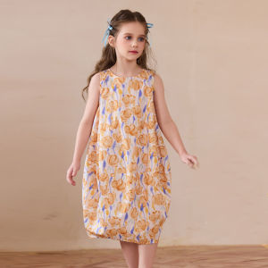 Little Naive | Summer New Style Loose Pumpkin-Shaped Cotton Vest Dress