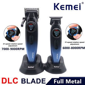 Kemei | Professional Hair Clipper Kit for Men DLC Blade Full Metal LED Display with Base Charger Barber Shop KEMEI KM-1867 KM-1868