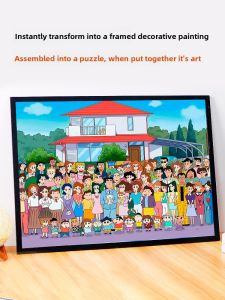 Crayon Shinchan Large Group Photo Jigsaw Puzzle with Frame 1000 Pieces Adult Version Children Boys Girls Toys Gifts