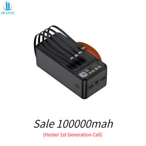HESTER 100000mah power bank original asli powerbank robot power bank fast charging power bank awet tahan lama powerbank fast charging built-in 4 cable powerbank robot power bank hester