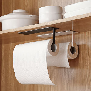 1pcs Roll Paper Rack Fridge Magnet Towel Holder Kitchen Self-adhesive Hook Tissue Hanger Storage Rack Stick on Wall Tissue Hanger