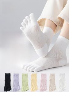 MiiOW | Tất lưới thoáng khí MiiOW dành cho nữ mùa hè năm ngón mỏng chống mùi tất ngắn tất lưới thoáng khí tất cotton pha nylon