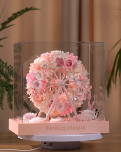 【Local Seller】Pink Roses Ferris Wheel Preserved Flower Preserved Floral Gift with Everlasting Fresh Roses