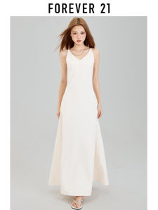 Forever21 | French Style Strap Slimming Summer Dress Acetate Beige