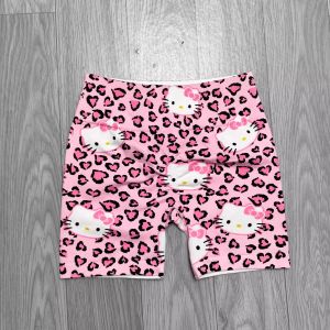 กางเกงขาสั้นออกกำลังกายสตรีฮารูคิตตี้ กางเกงโยคะกระชับสัดส่วนเอวสูง กางเกงวิ่ง ผ้าฝ้ายผสม ระบายอากาศได้ดี กางเกงขาสั้นสำหรับออกกำลังกาย