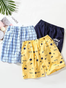 กางเกงนอนเด็กผ้าฝ้ายบางระบายอากาศได้ดีสำหรับฤดูร้อน กางเกงขาสั้นลำลองสำหรับใช้ในบ้าน สำหรับเด็กชายและเด็กหญิง