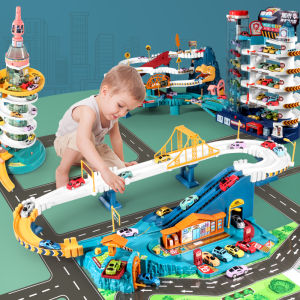 City Expressway Rail Car Car Dinosaur Track Adventure Car Building Parking Lot Childrens Toys
