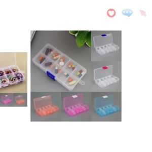 1/2/4pcs 10 Grids Storage Box Container Jewelry Bead Case Organizer Boxes Case Compartments Plastic Transparent Organizadores