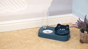 Mani 2 in 1 Pet Food Feeder / Water Feeder Drinking Bottle Cat Face Bowl