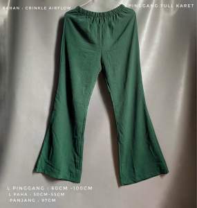 celana pakaian wanita crinkle airflow karet elegant