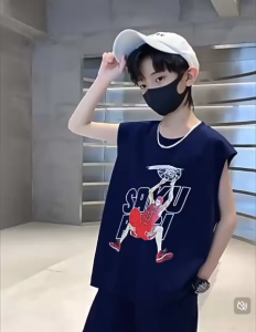 Set bộ quần áo 3 lỗ cho bé trai 18-45kg tuổi set đồ bé trai 5-14 tuổi mẫu SAKU chất liệu thoáng mát năng động cá tính