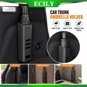 ECILY Car Umbrella Holder Waterproof Foldable Umbrella Storage Box Non-drilling Trunk Organizer with Drainage Vent Universal Car Accessories for SUV Sedan Hatchback Wet Umbrella Rain Gear Holder