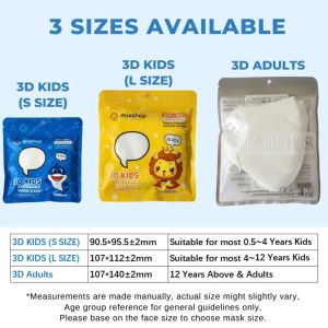 mixshop 3D V-Shaped Face Mask 3 Sizes BFE>99%