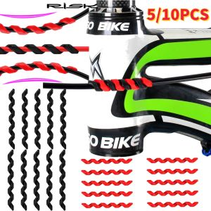 5-10PCS Bicycle Cable Manager Spiral Elastic Rubber Protector Line Tie Minder Bike Light Threading Cord Holder Controller Parts
