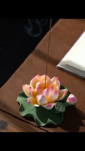 Hoa Sen Gốm Sứ Cắm Nhang Trang Trí Ban Thờ Ban Phật Bàn Trà Đạo thả bát nước Minh Đường Tụ Thủy