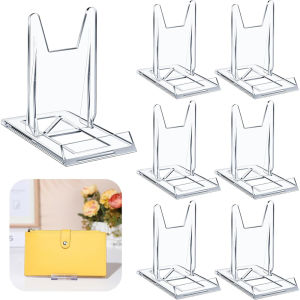 6PCS Photo Frame Stand Business Card Holder Phone Stand Tag Holder Hanging Tray Stand Plastic Display Rack