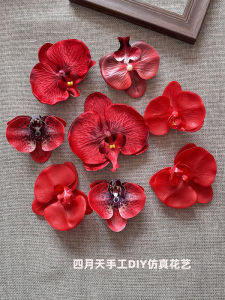 New Year Red Phalaenopsis Barrettes Headdress Flower National Standard Dance Headdress Accessories Barrettes Art Portrait Hairware