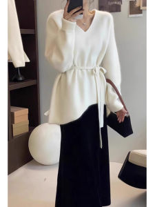 Autumn Elegant Unique Style Asymmetrical Lazy Knitwear