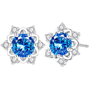 East Beauty | Natural Blue Topaz 999 Silver Lady Earrings