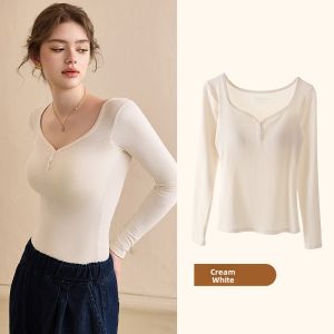 NEIZAIMIMA | V-Neck Warm Womens Top with Built-in Padding