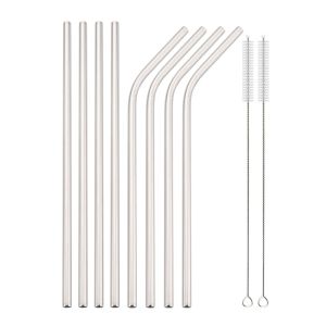 4/8 Cái Bộ Ống Hút Kim Loại Bằng Thép Không Gỉ 304 Có Thể Tái Sử Dụng Bộ Ống Hút Uống Thẳng & Cong Có Bàn Chải Làm Sạch Phụ Kiện Tiệc Thân Thiện Với Môi Trường