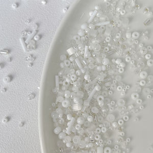 White Series 10g Superior Chinese Made Glass Beads DIY Handmade Stringing Beads for Bracelets Rings Accessories Jewelry Parts